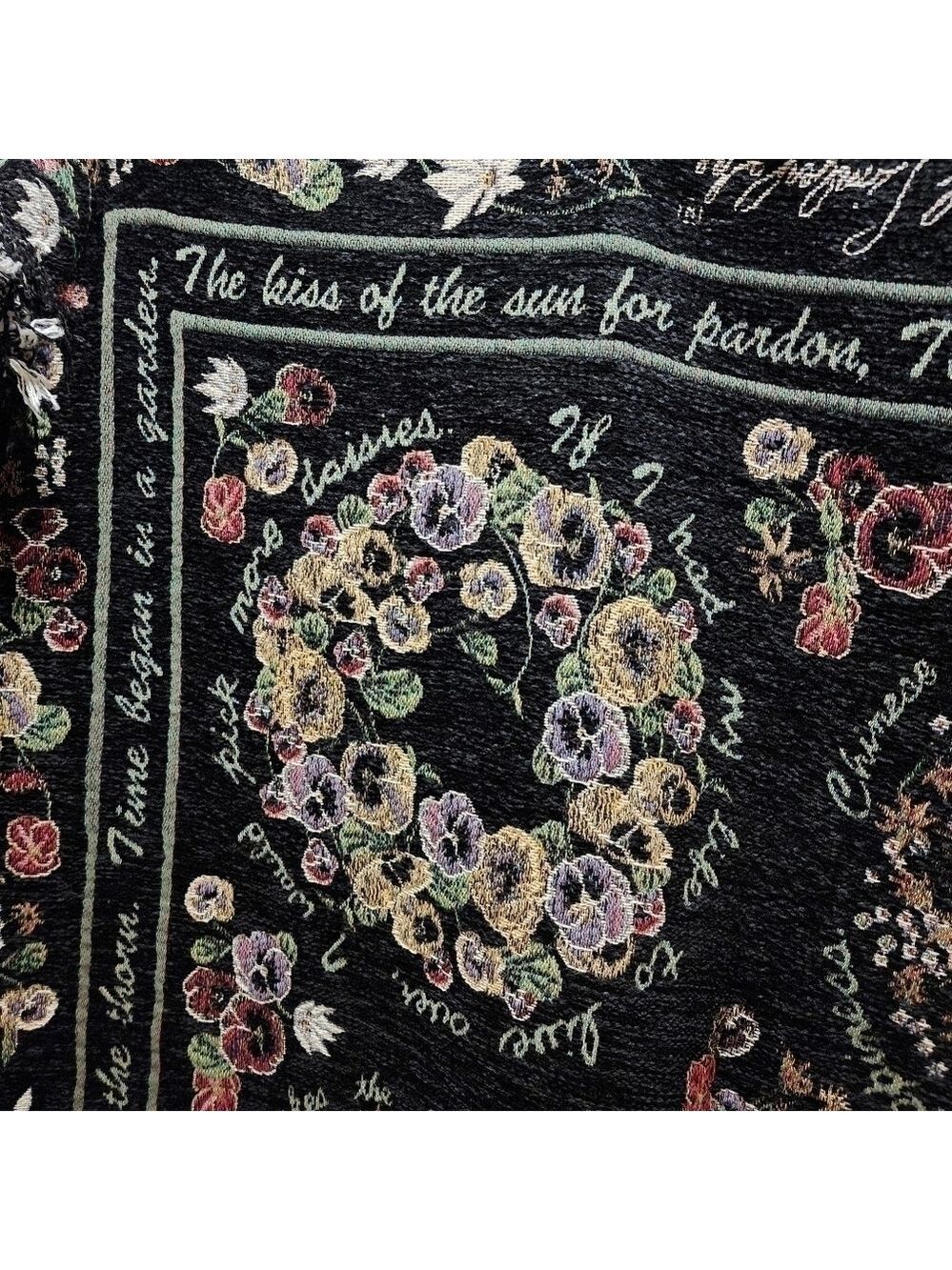 Vintage Rare Bob Timberlake Crown Crafts Large heavy God's Garden Tapestry throw